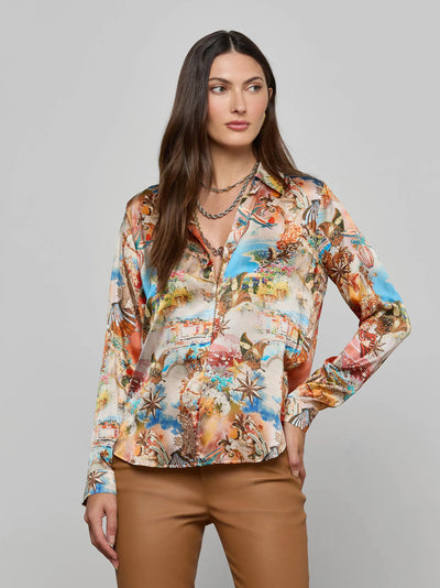Tyler Silk Blouse Multi Collage-L'Agence-Tocca Finita