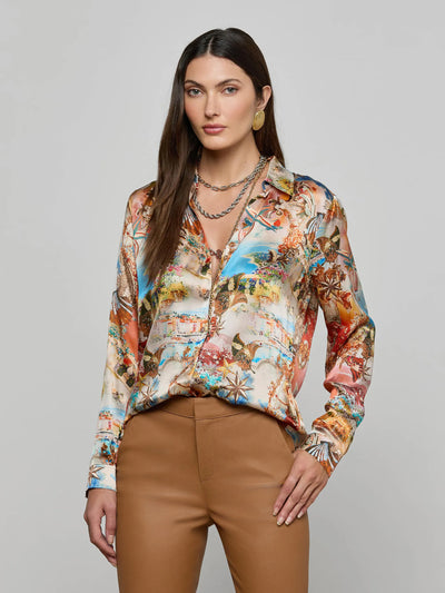 Tyler Silk Blouse Multi Collage-L'Agence-Tocca Finita