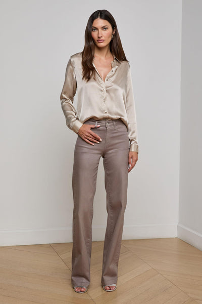 Tyler Silk Blouse Smoke Grey-L'Agence-Tocca Finita