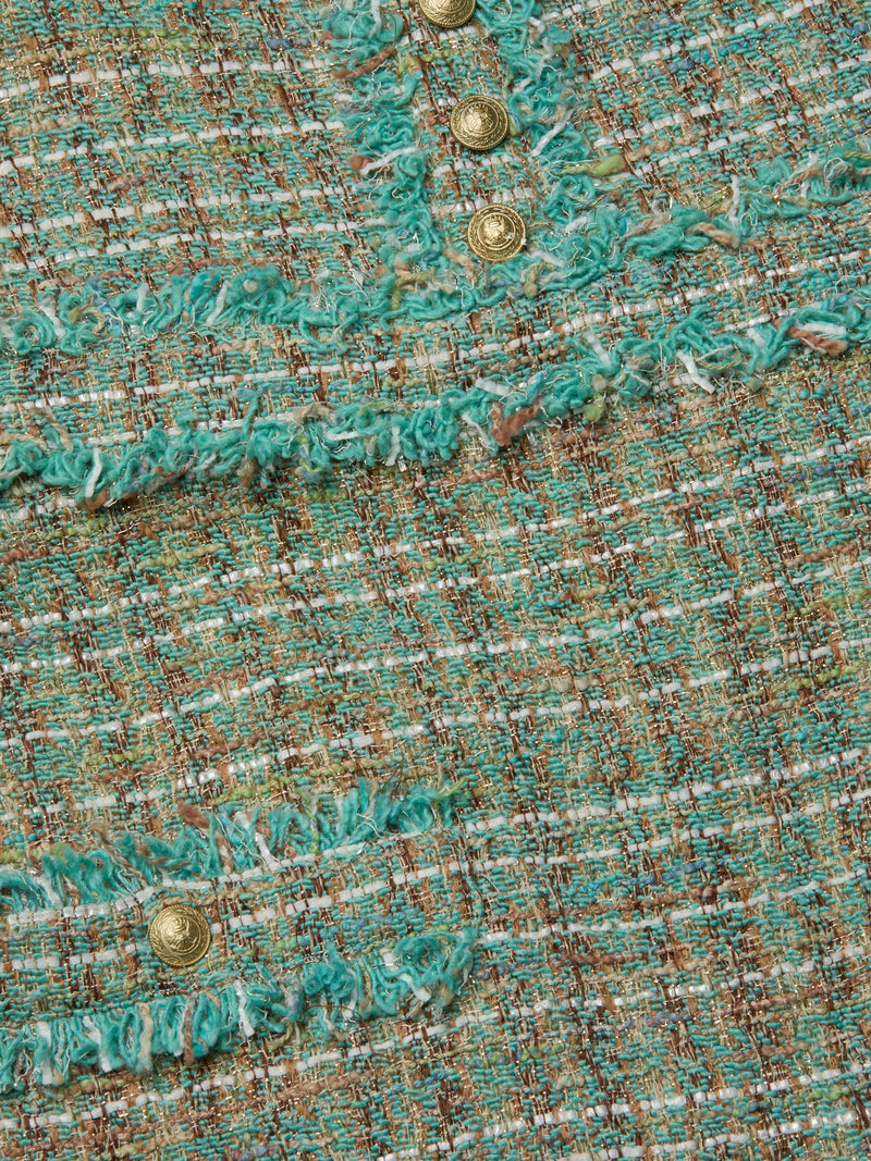 Valli Tweed Mini Dress In Lagoon-L&