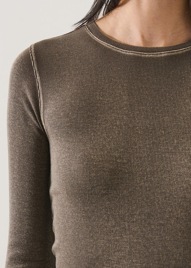 Vintage Wash Pima Cotton Stretch Ribbed T-Shirt-Patrick Assaraf-Tocca Finita
