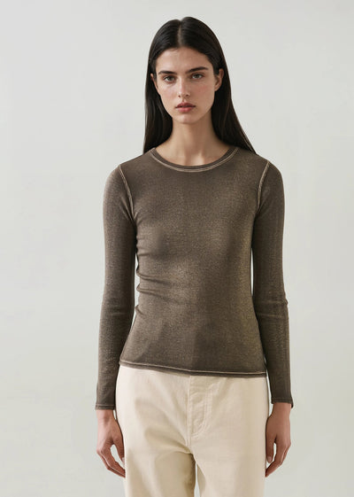 Vintage Wash Pima Cotton Stretch Ribbed T-Shirt-Patrick Assaraf-Tocca Finita
