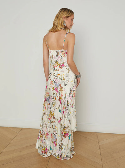 Viola Silk Cowl-Neck Gown In Sharonda Butterfly-L'Agence-Tocca Finita