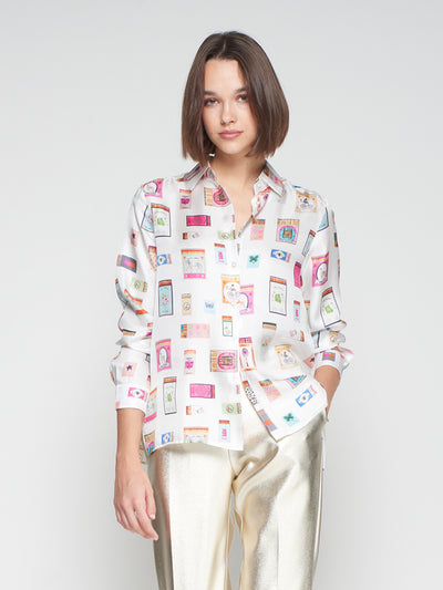 White Shirt Matchbox Print-Vilagallo-Tocca Finita
