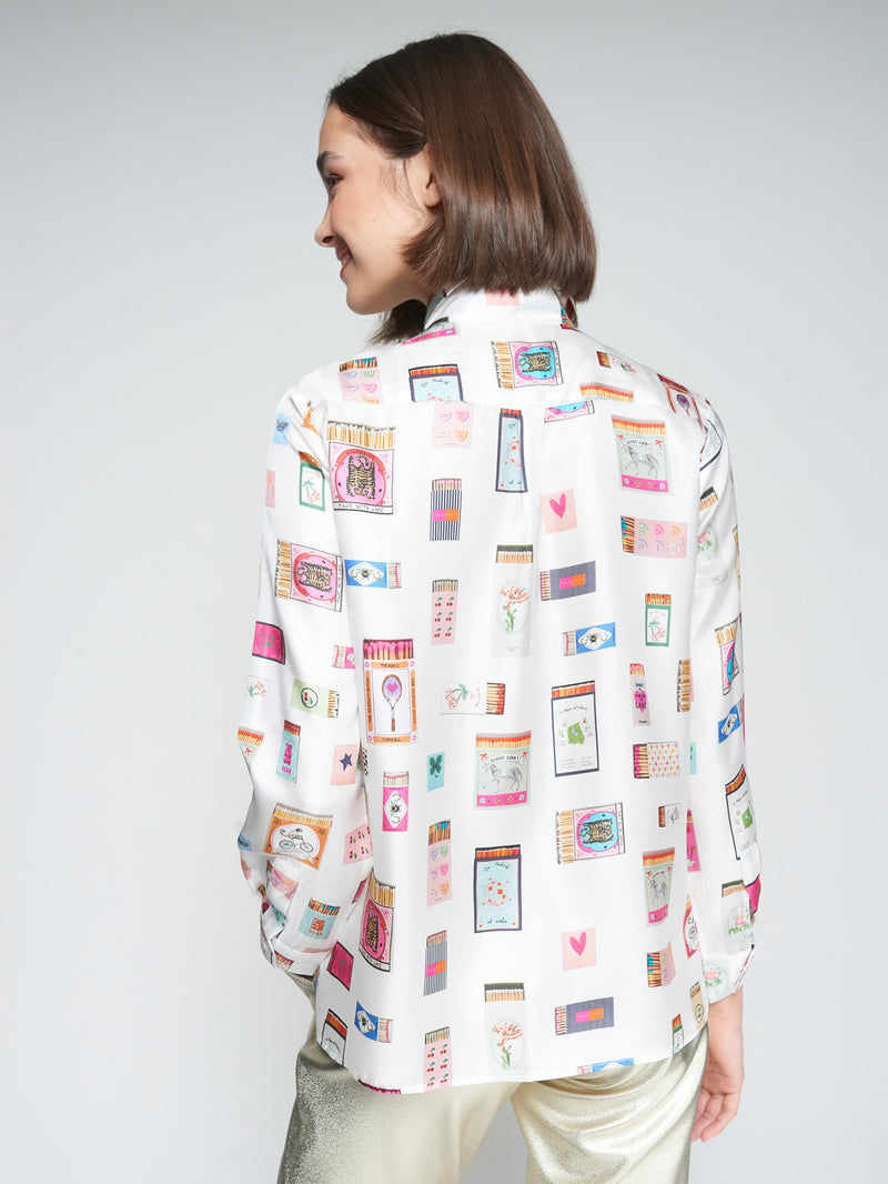 White Shirt Matchbox Print-Vilagallo-Tocca Finita
