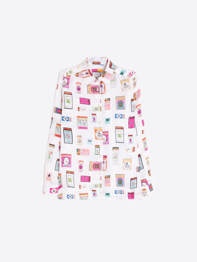 White Shirt Matchbox Print-Vilagallo-Tocca Finita