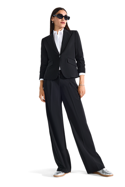 Wide Fit Trousers with High Waistband Black-Riani-Tocca Finita