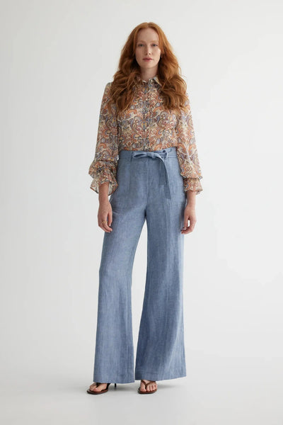 Wide Leg Denim Trousers-Iris Setlakwe-Tocca Finita