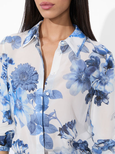 Willa Top in Blue Floral-Alice & Olivia-Tocca Finita