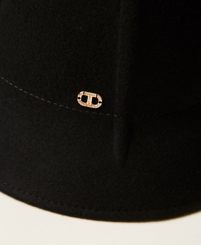 Wool Cloth Hat Black-TWINSET-Tocca Finita