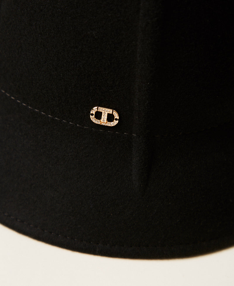 Wool Cloth Hat Black-TWINSET-Tocca Finita