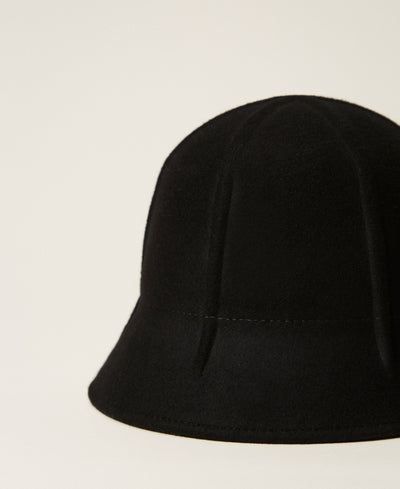 Wool Cloth Hat Black-TWINSET-Tocca Finita
