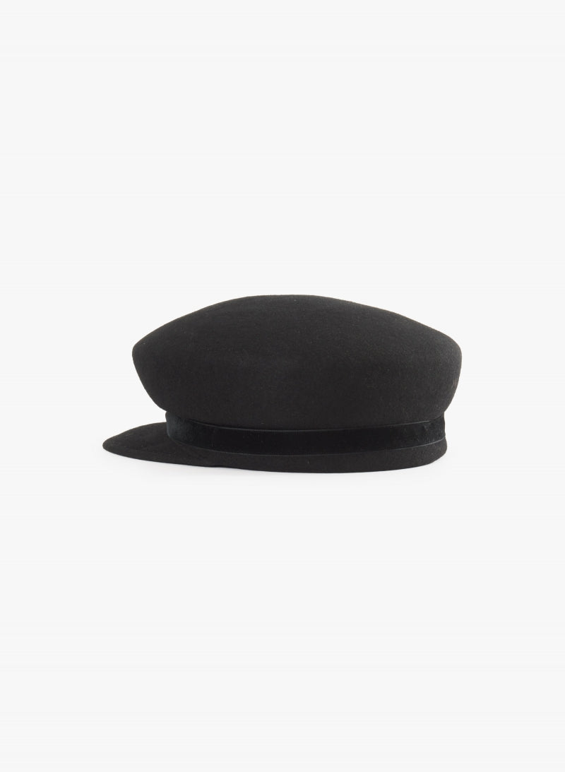 Wool Felt Fisherman Hat Black-Cinzia Rocca-Tocca Finita