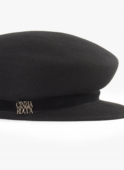 Wool Felt Fisherman Hat Black-Cinzia Rocca-Tocca Finita