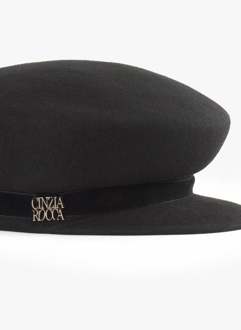 Wool Felt Fisherman Hat Black-Cinzia Rocca-Tocca Finita