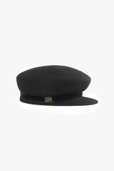 Wool Felt Fisherman Hat Black-Cinzia Rocca-Tocca Finita