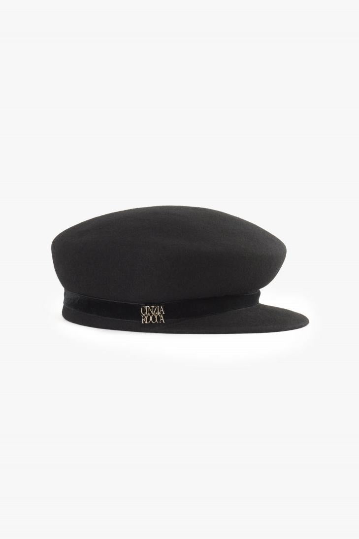 Wool Felt Fisherman Hat Black-Cinzia Rocca-Tocca Finita
