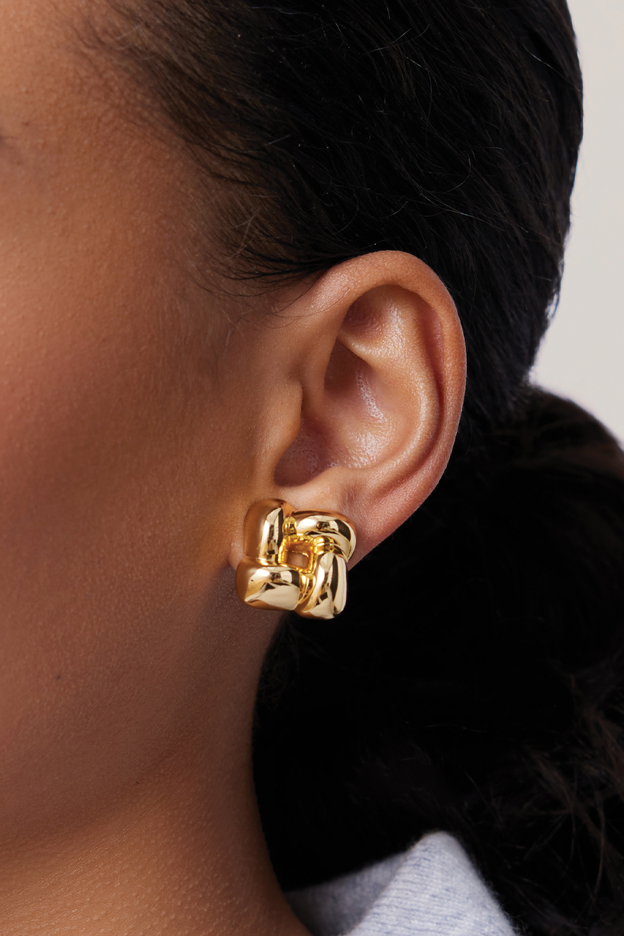 Woven Square Earrings Gold-Jenny Bird-Tocca Finita