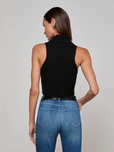 Zadie Knit Vest Black/Gold-L'Agence-Tocca Finita