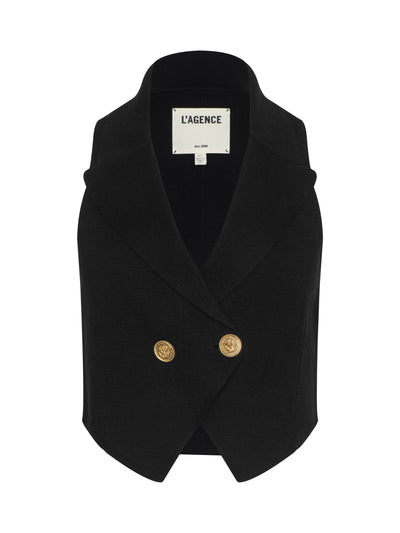 Zadie Knit Vest Black/Gold-L'Agence-Tocca Finita