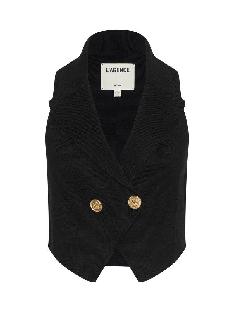 Zadie Knit Vest Black/Gold-L&