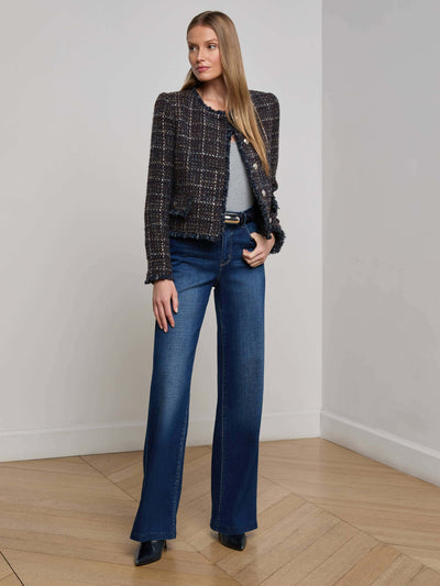 Zaya Tweed Jacket Midnight Brown Multi Tweed-L'Agence-Tocca Finita