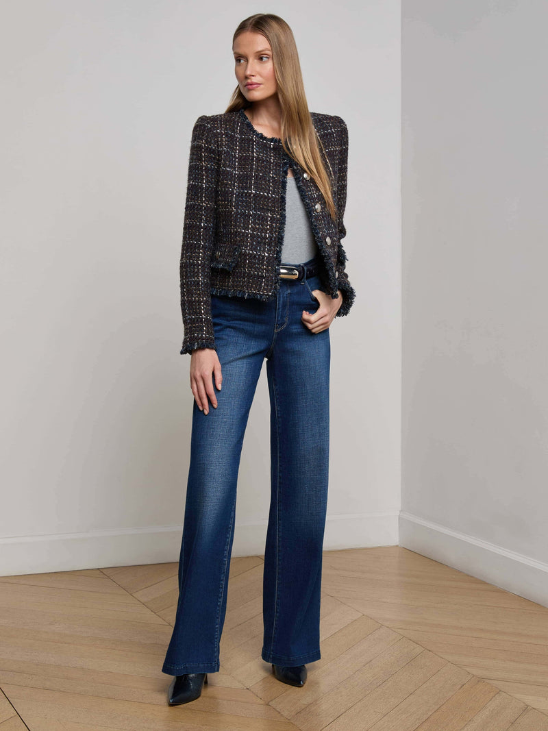 Zaya Tweed Jacket Midnight Brown Multi Tweed-L&