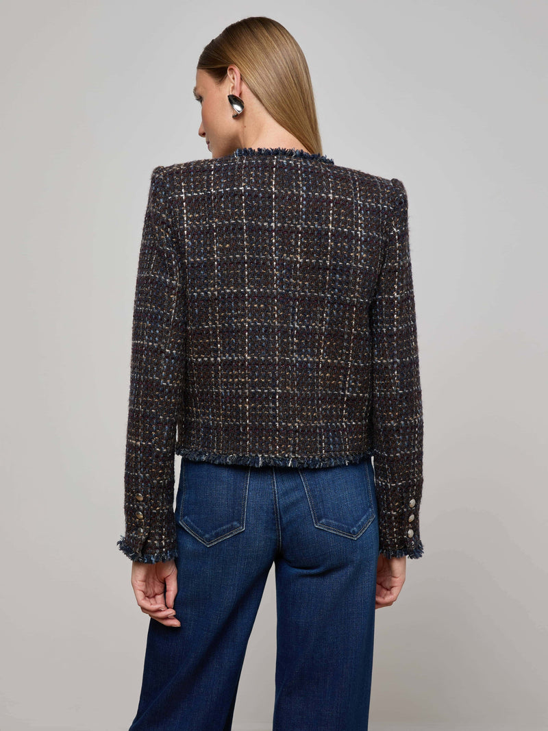 Zaya Tweed Jacket Midnight Brown Multi Tweed-L&