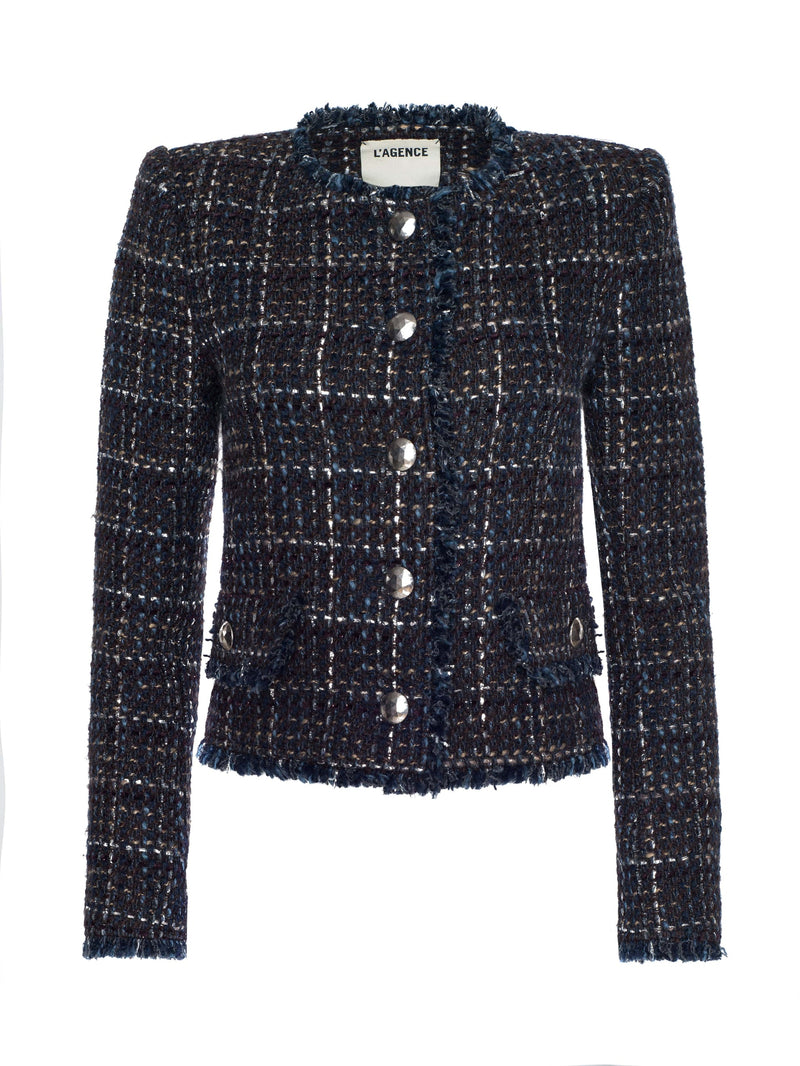 Zaya Tweed Jacket Midnight Brown Multi Tweed-L&