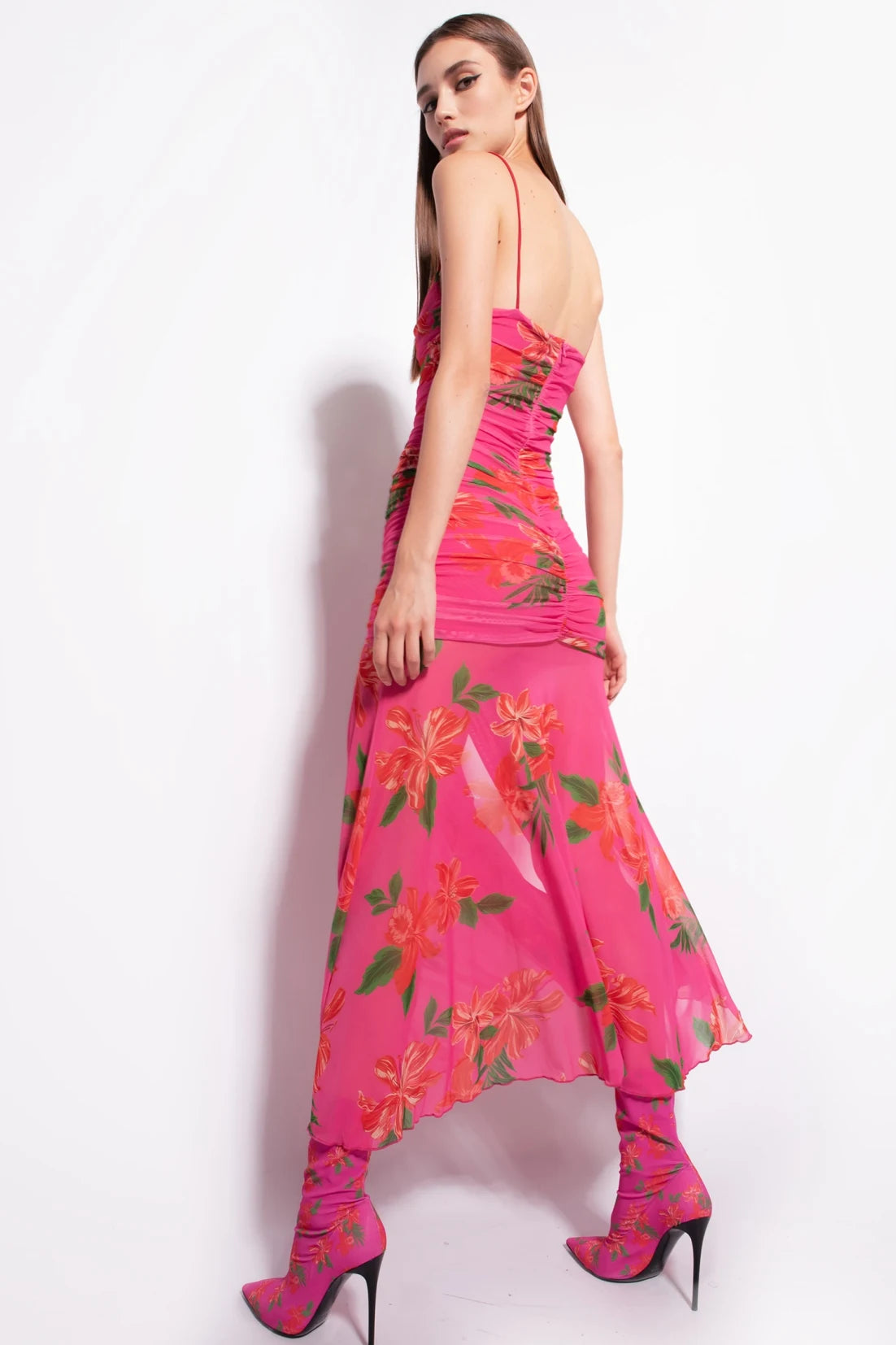 Abrozato slim-fit floral-print dress by Pinko