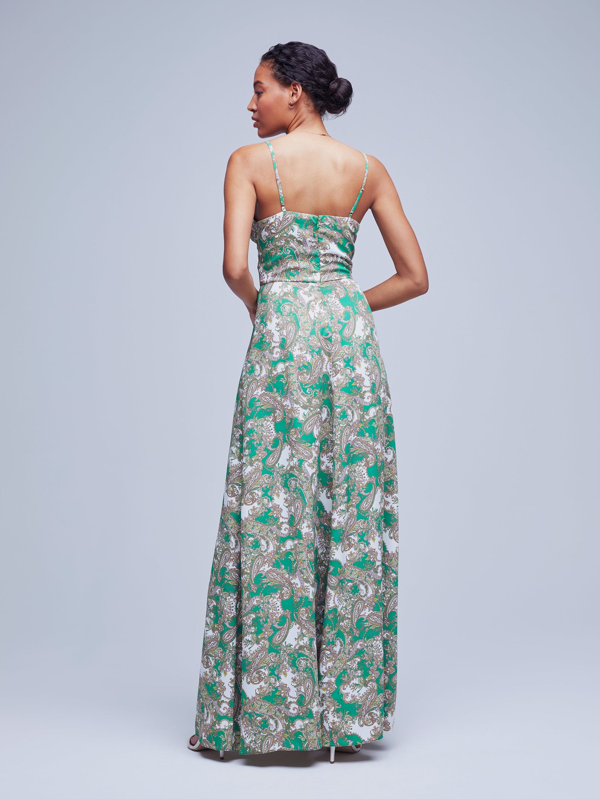 Porter Twisted Front Dress in Grass Paisley Print by L'AGENCE