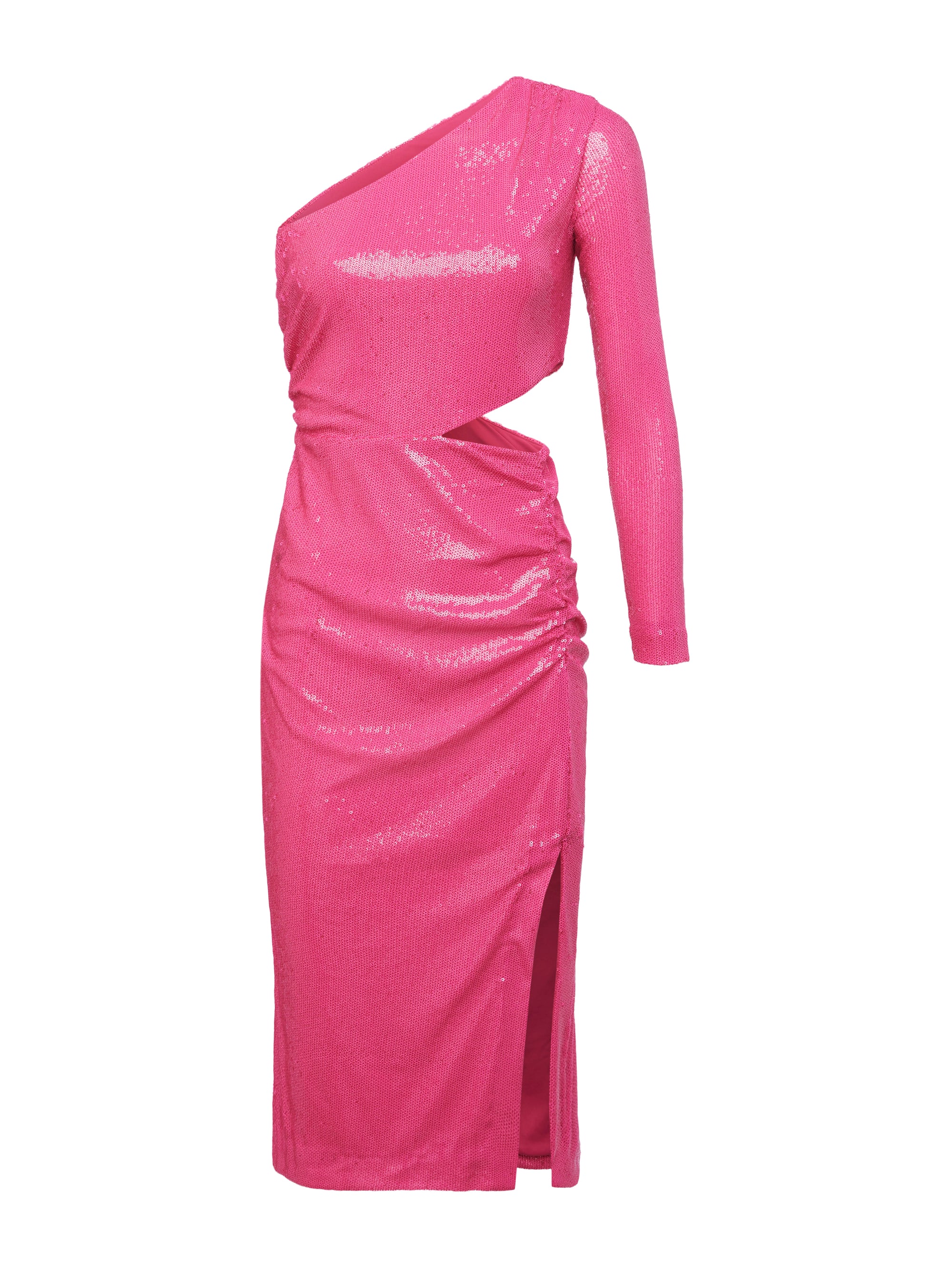 Christie One Shoulder Pink Sequin Dress by L'AGENCE