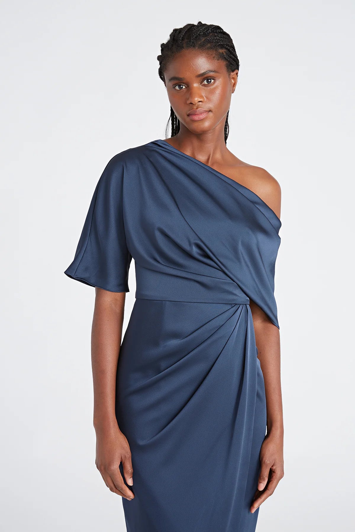 Rayna One Shoulder Drape Dress by Theia Couture