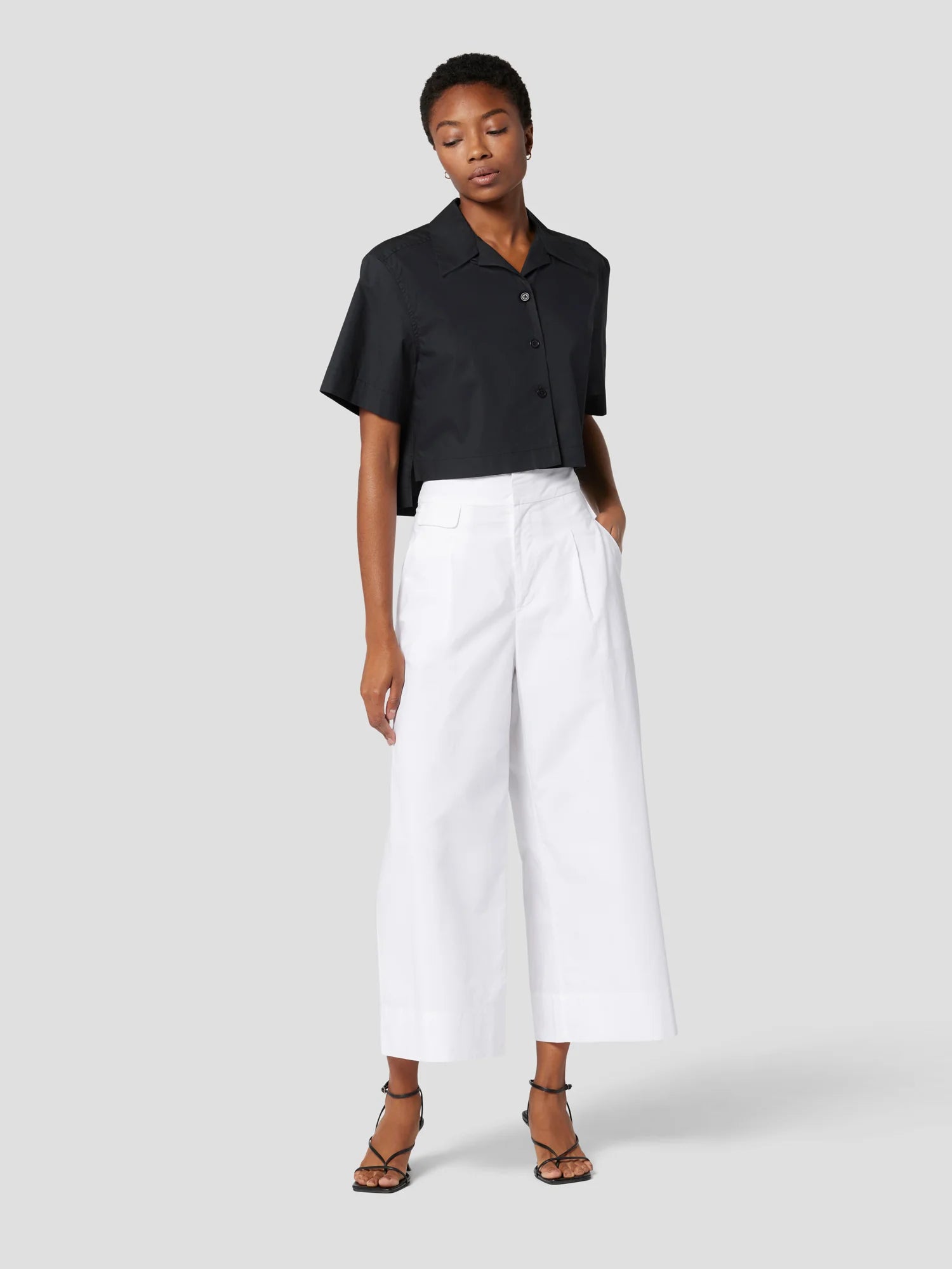Bright White Parlon Cotton Cropped Trouser by Equipment