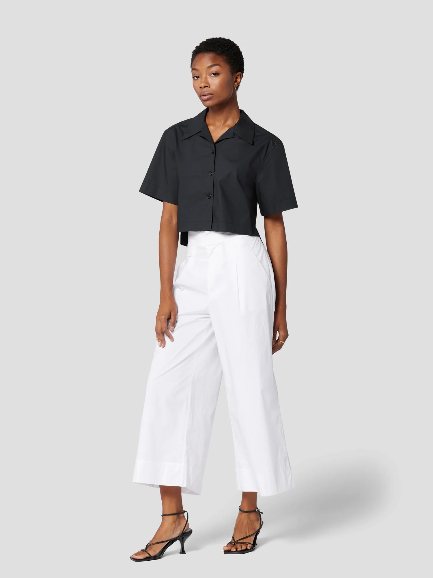 Bright White Parlon Cotton Cropped Trouser by Equipment