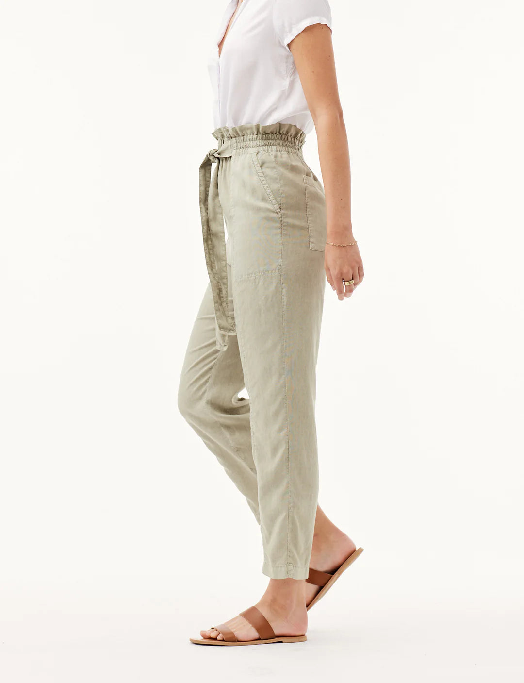 High Waisted Seam Pant in Sage by Bella Dahl