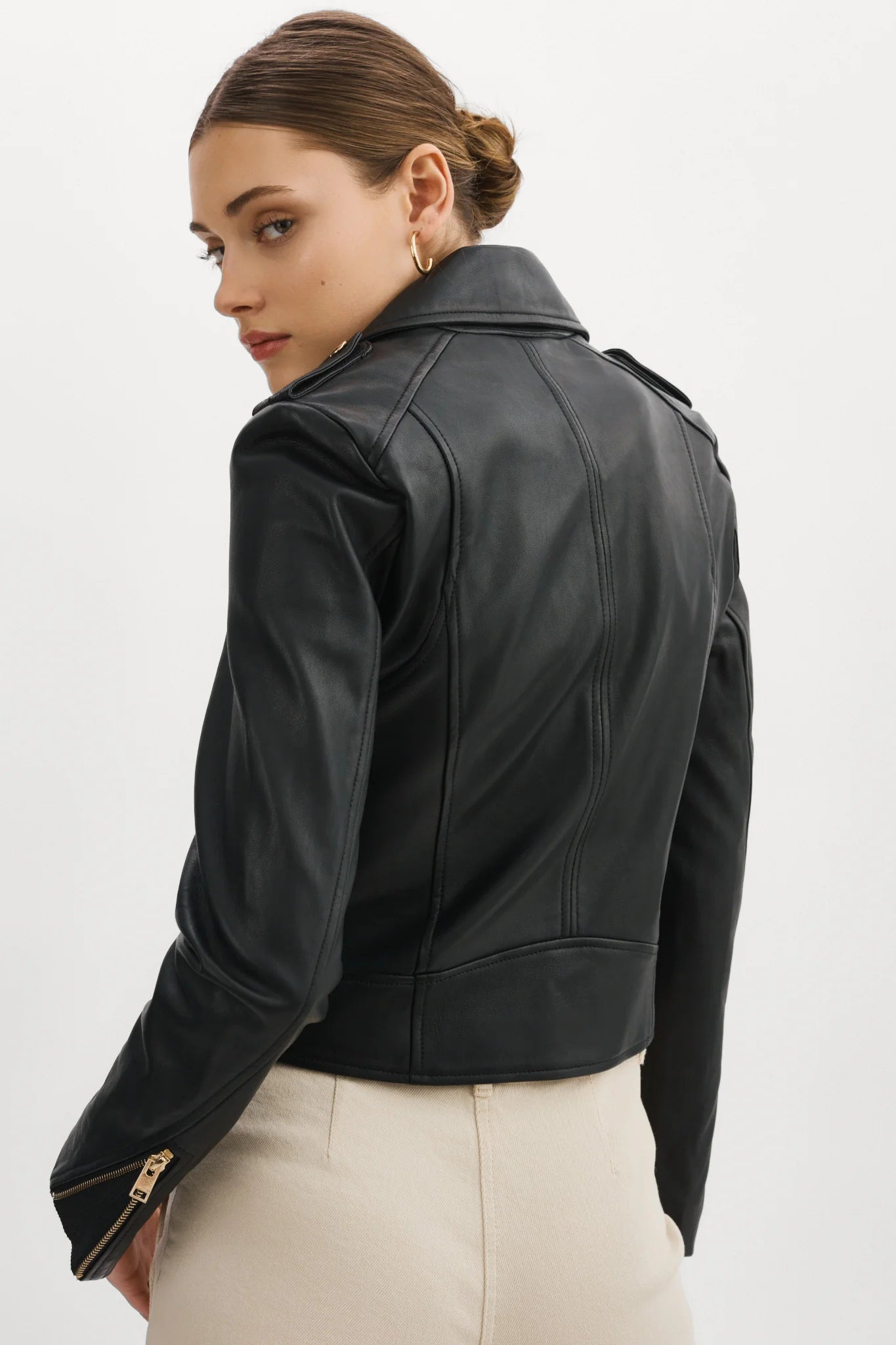 Donna Leather Biker Jacket by La Marque