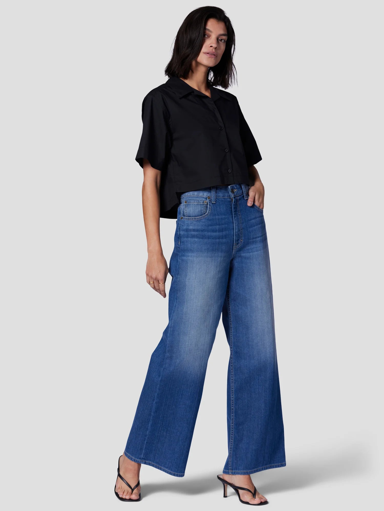Salma Cropped Cotton Shirt by Equipment