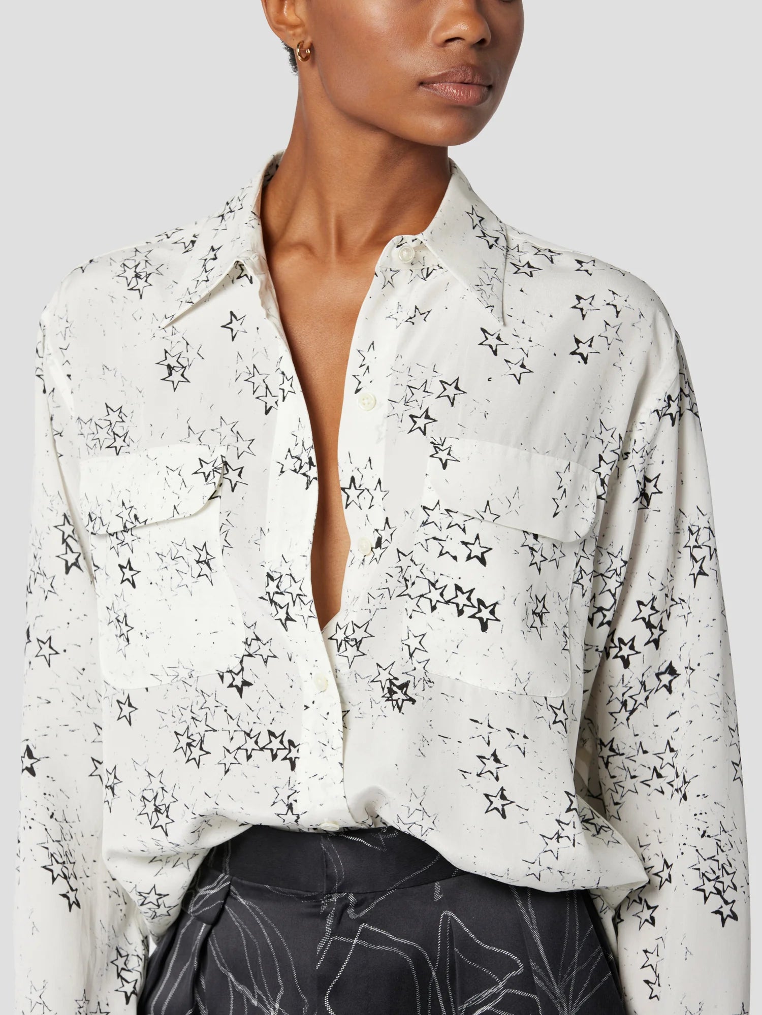 Signature Silk Shirt with Star Print by Equipment