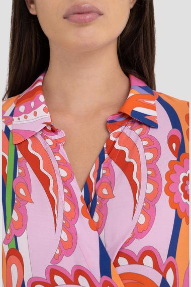 Viscose Shirt Dress with All Over Print by Replay Jeans