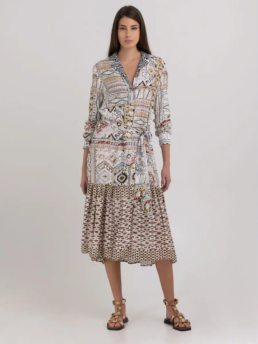SHIRT-DRESS WITH ALL-OVER PRINT by Replay
