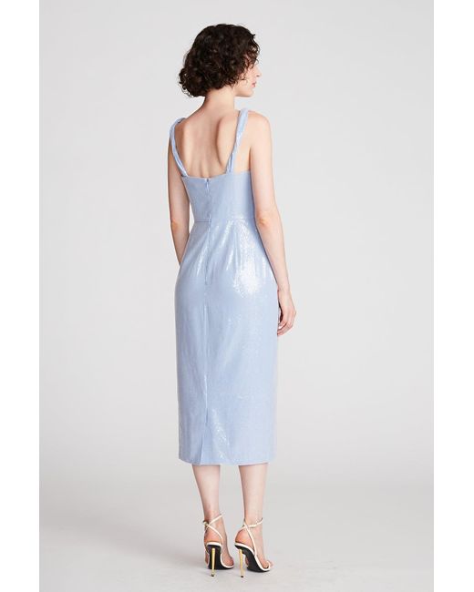 Keira Sequin Dress in Sky Blue by Halston